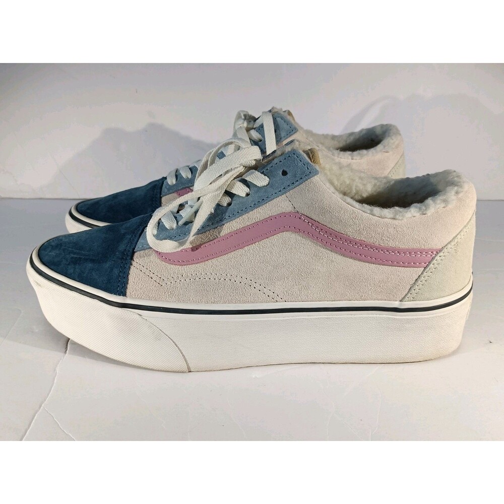 Vans Old Skool Stacked Pig Suede/Sherpa Women's Casual Sneakers Size 10